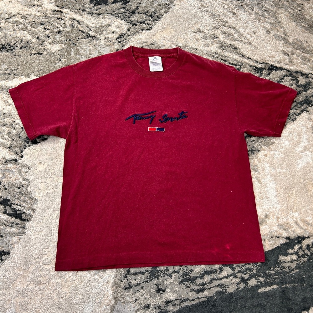 VTG 90s Alstyle Apparel & Activewear Tommy Sports T-Mens Large Red Single Stitch
